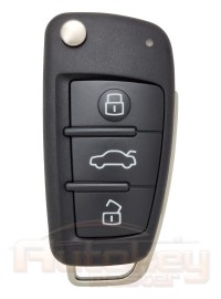 Flip key Audi A3, S3, RS3 | 2013-2020 | 8V0837220C | Megamos AES | HU66 | 433MHz Europe | 3 buttons | Original