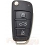 Flip key Audi A6, Q7 | 2004-2015 | 4F0837220AF | ID 8E | Keyless Go | HU66 | 433MHz Europe | 3 buttons | Original