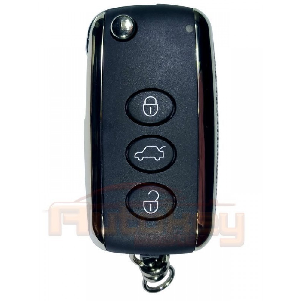 Flip key shell Bentley Continental GT, Continental Flying Spur | 2002-2013 | HU66 | 3 buttons