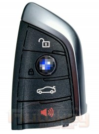Smart key B-MW X5, X6 (F15, F16, F85) | 2013-2020 | PCF7953 | Keyless Go | 434MHz Europe | 4 black buttons | Original