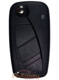 Flip key shell Fiat Bravo, Stilo, Linea, Ducato, Fiorino, Doblo, Panda | 1998-2010 | SIP22 | black | battery compartment under the blade | 3 buttons