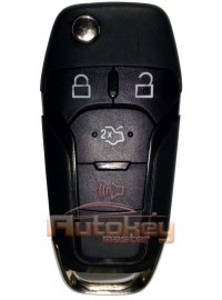Выкидной ключ Форд Фокус, Мондео, Галакси, С-Макс, Фиеста (Ford Focus, Mondeo, Galaxy, C-MAX, Fiesta) | 2006-2012 | HU101 | 4D63x80 | 433MHz Европа | 3 кнопки