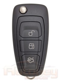 Выкидной ключ Форд Фокус 3, Мондео 4, С-МАХ (Ford Focus 3, Mondeo 4, C-MAX) | 2010-2016 | AM5T-15K601-AD | 5WK49986 | 4D63x80 | HU101 | 433MHz Европа | 3 кнопки | Оригинал