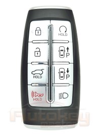 Smart key Genesis G80 | 06.2021-2023 | FOB-4F35 | HITAG 3 | 434MHz Korea | 8 buttons | parking | autostart | Original