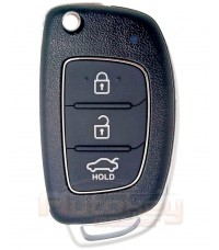 Выкидной ключ Хендай Солярис (Hyundai Solaris) | 08.2019-2023 | SYEC3TX1804 | 4D60x80 | 433MHz Европа | 3 кнопки | Оригинал