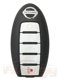 Смарт ключ Ниссан Х-Трейл (Nissan X-Trail) | 07.2019-2022 | S180144110 | HITAG AES | автомобили с кнопкой "START-STOP" | 434MHz Европа | 5 кнопок | автозапуск | багажник | Оригинал