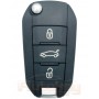 Выкидной ключ Пежо 301 (Peugeot 301) | 2012-2020 | PCF 7941 | HU83 | 433MHz FSK Европа | 3 кнопки | средняя кнопка багажник | Оригинал
