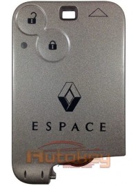 Ключ карта Рено Эспейс (Renault Espace) | 2002-2014 | PCF7947 | 433MHz Европа | 2 кнопки | Оригинал