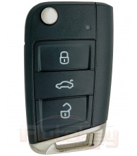 Flip key Volkswagen Golf, Jetta, Tiguan, Touran, T-Roc | 2014-2019 | 5G6959752AB | Keyless GO | Megamos AES | 433MHz Europe | 3 buttons | Original