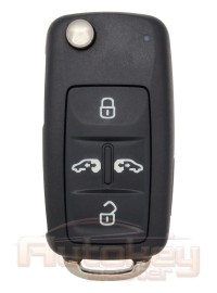 Flip key Volkswagen Transporter, Caravelle, Multivan, Sharan | 2009-2015 | 7N0837202K | 7N0837202F | Megamos ID48 | HU66 | 433MHz Europe | 5 buttons